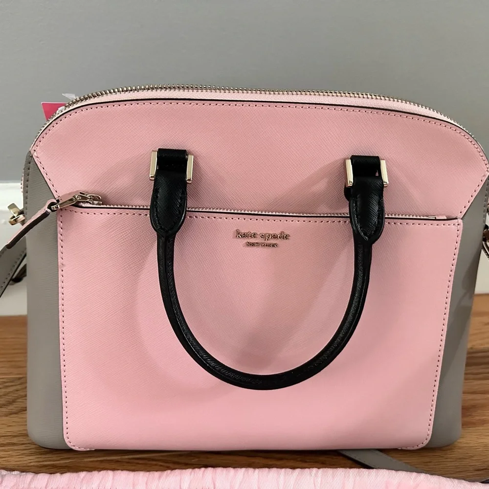 Kate Spade pink and grey hand bag - Picture 2 of 4